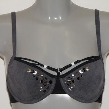 Marlies Dekkers Swimwear Beads Grey/Black Soft-Cup Bikini Bra