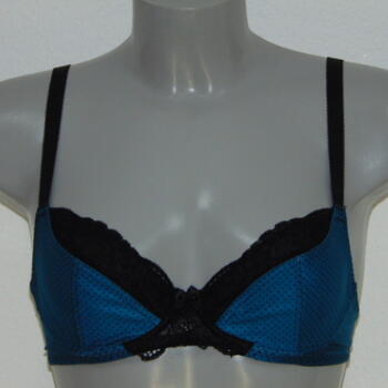 After Eden Dotted Blue/Black Non-padded bra