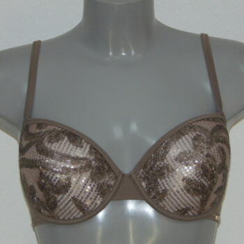 Sapph Swimwear Methics Leaves Mole Grey Padded Bikini Bra