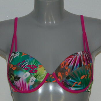 Sapph Swimwear Costa Rica Green/Pink Padded Bikini Bra