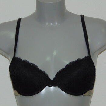 Armani Ladies Pizzo d'Oro Black/Gold Push Up bra
