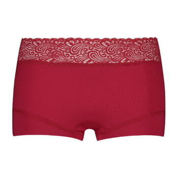 RJ Bodywear Pure Color Lace Dark Red Short