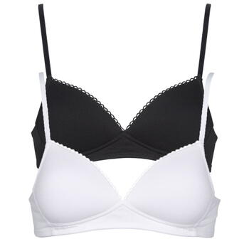 My Basic by After Eden Comfy White/Black Wireless Bra