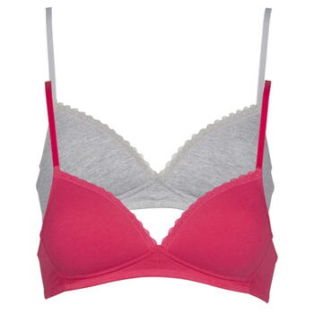 My Basic by After Eden Comfy Pink/Grey Wireless Bra