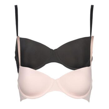 My Basic by After Eden Glossy Black/Pink Padded Bra