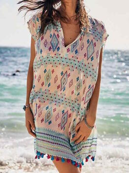 Rosa Faia Swimwear Divar White/Print Tunic