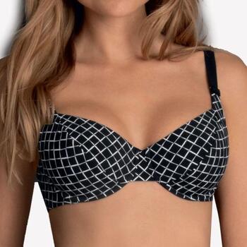 Rosa Faia Swimwear Rubina Black/White Soft-Cup Bikini Bra
