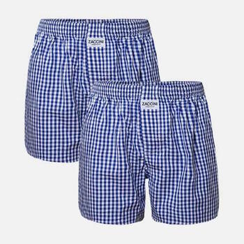 Zaccini Woven Navy/White Loose Fit Boxer Short