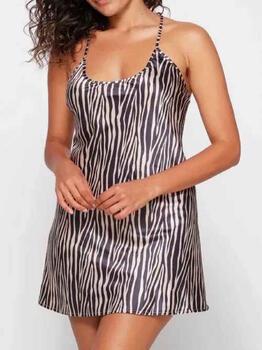 LingaDore Night Striped Zebra Black/Print Slipdress