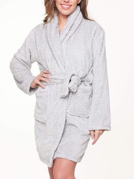 LingaDore Night Fluffy Grey Bathrobe