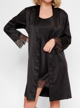 LingaDore Night In love with embroidery Black/Copper Kimono