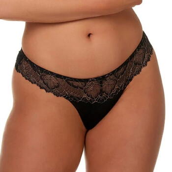 After Eden D-Cup & Up Novenna Black/Gold Thong