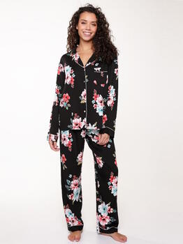 LingaDore Night Blossom Black/Print Pajama