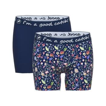 A Fish Named Fred Flamingo Navy/Print Boxer Short