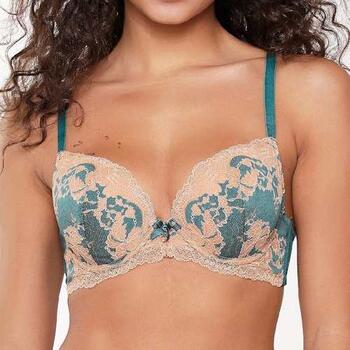 LingaDore  Turquoise & Sand Aqua/Print Push Up bra