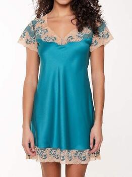 LingaDore Night Turquoise & Sand Aqua/Print Nightdress