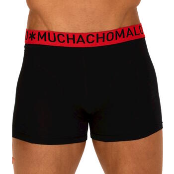 Muchachomalo Light Cotton Solid Black/Red Boxer Short