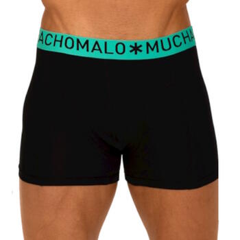 Muchachomalo Light Cotton Solid Black/Green Boxer Short