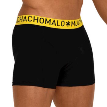 Muchachomalo Light Cotton Solid Black/Yellow Boxer Short