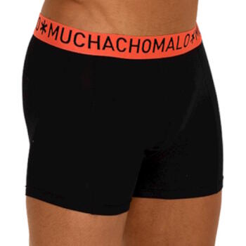 Muchachomalo Light Cotton Solid Black/Pink Boxer Short