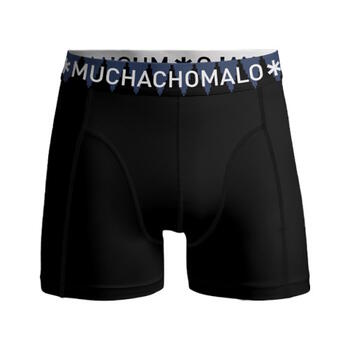 Muchachomalo Light Cotton Solid Black/Blue Boxer Short