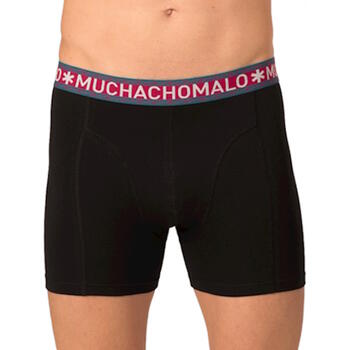 Muchachomalo Light Cotton Solid Black/Red Boxer Short
