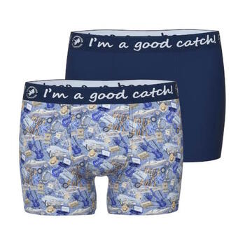 A Fish Named Fred Guitars Blue/Print Boxer Short