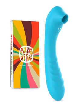 PureVibe Vibrating Air-Pulse Massager Blue Clitoris Vibrator