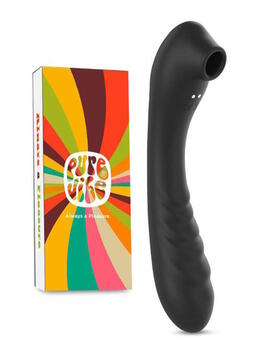 PureVibe Vibrating Air-Pulse Massager Black Clitoris Vibrator