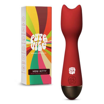 PureVibe Mini Kitty Red Wand Vibrator