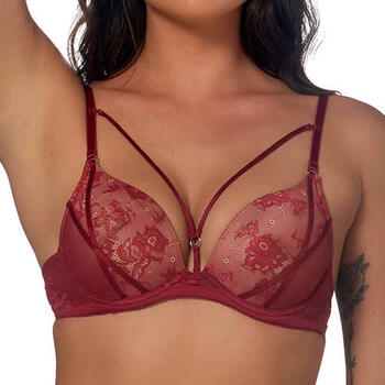 After Eden Thirza Dark Red Push Up bra