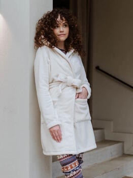 Charlie Choe Cold Days Off White Bathrobe