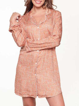 LingaDore Night  Bisque Autumn Brown/Print Nightdress