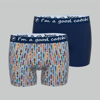 A Fish Named Fred Surf Boards Navy/Print Boxer Short