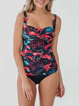 Bomain Lissabon Navy/Print Tankini Set