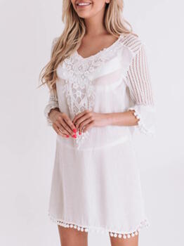 Bomain Santorini Off White Beach Dress