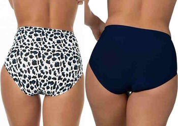 After Eden Unlimited Navy/Print High Waist Brief