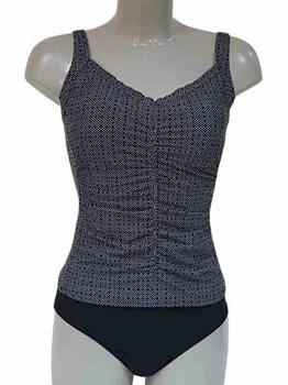 Bomain Dot Black/White Tankini Set