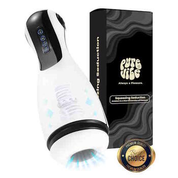 PureVibe Squeezing Seduction White/Black Masturbator