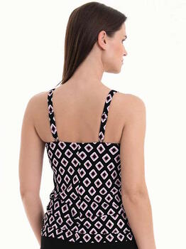 Rosa Faia Swimwear Alina Black/Print Tankini Set