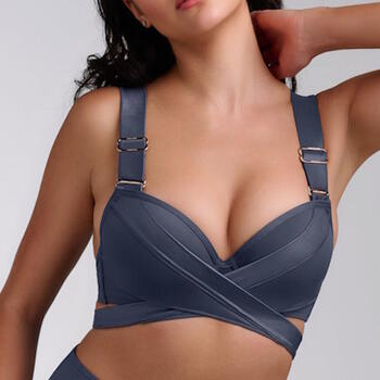 Marlies Dekkers Swimwear Cache Coeur Grey Push Up Bikini Bra