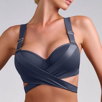 Marlies Dekkers Swimwear Cache Coeur Grey Padded Bikini Bra