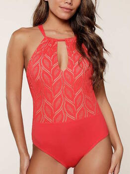 LingaDore Beach Fabulous in Red Lace Red Bathingsuit