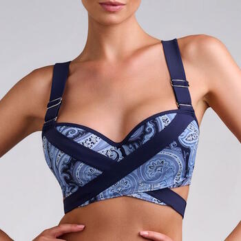 Marlies Dekkers Swimwear Cache Coeur Blue/Print Padded Bikini Bra