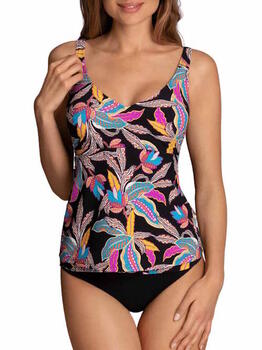 Rosa Faia Swimwear Noemi Black/Print Tankini Top