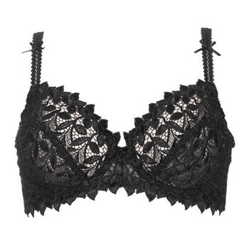 Guy de France Embroidery Black Non-padded bra