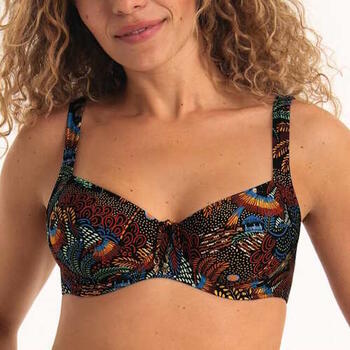 Rosa Faia Swimwear Sibel Black/Print Soft-Cup Bikini Bra