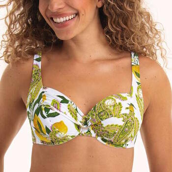 Rosa Faia Swimwear Hermine White/Print Soft-Cup Bikini Bra
