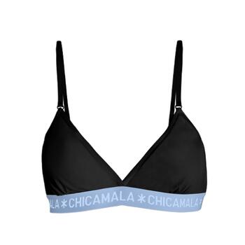 Chicamala Solid Black/Blue Non-padded bra