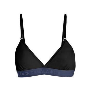 Chicamala Solid Black/Green Non-padded bra